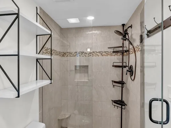 a bathroom with a shower