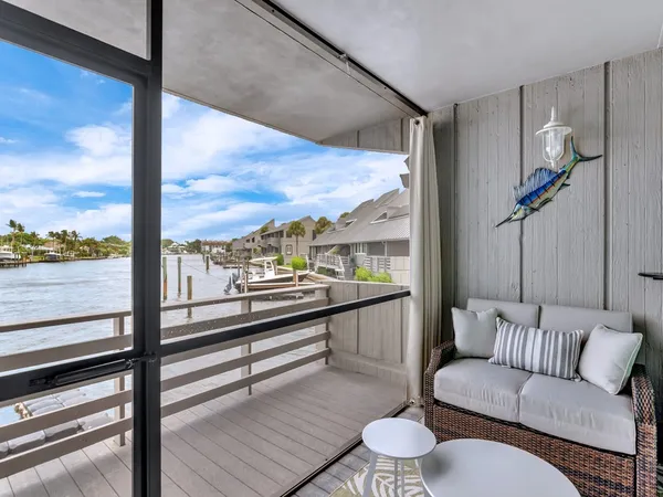 a living room with furniture city view