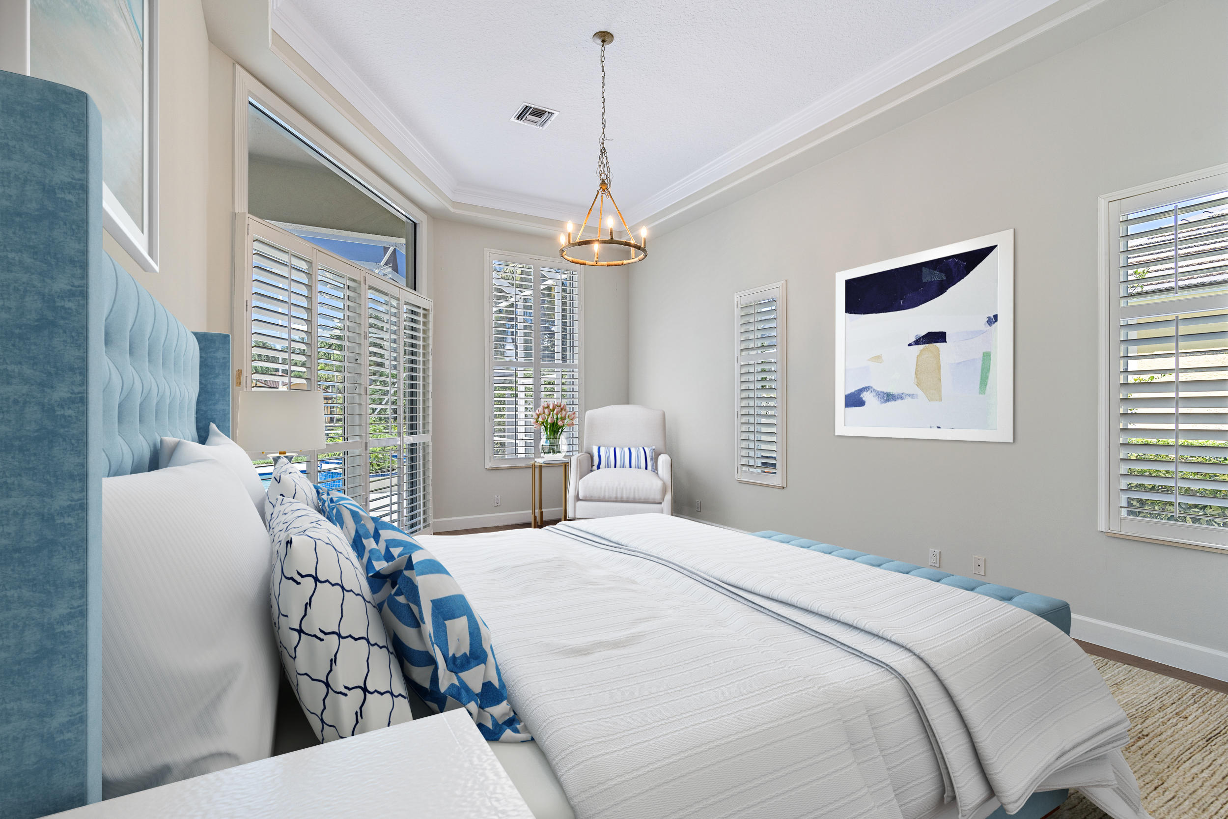 19866 Loxahatchee Pointe Drive Jupiter, FL 33458 - Photo 21 of 43 a bedroom with a large bed and a window