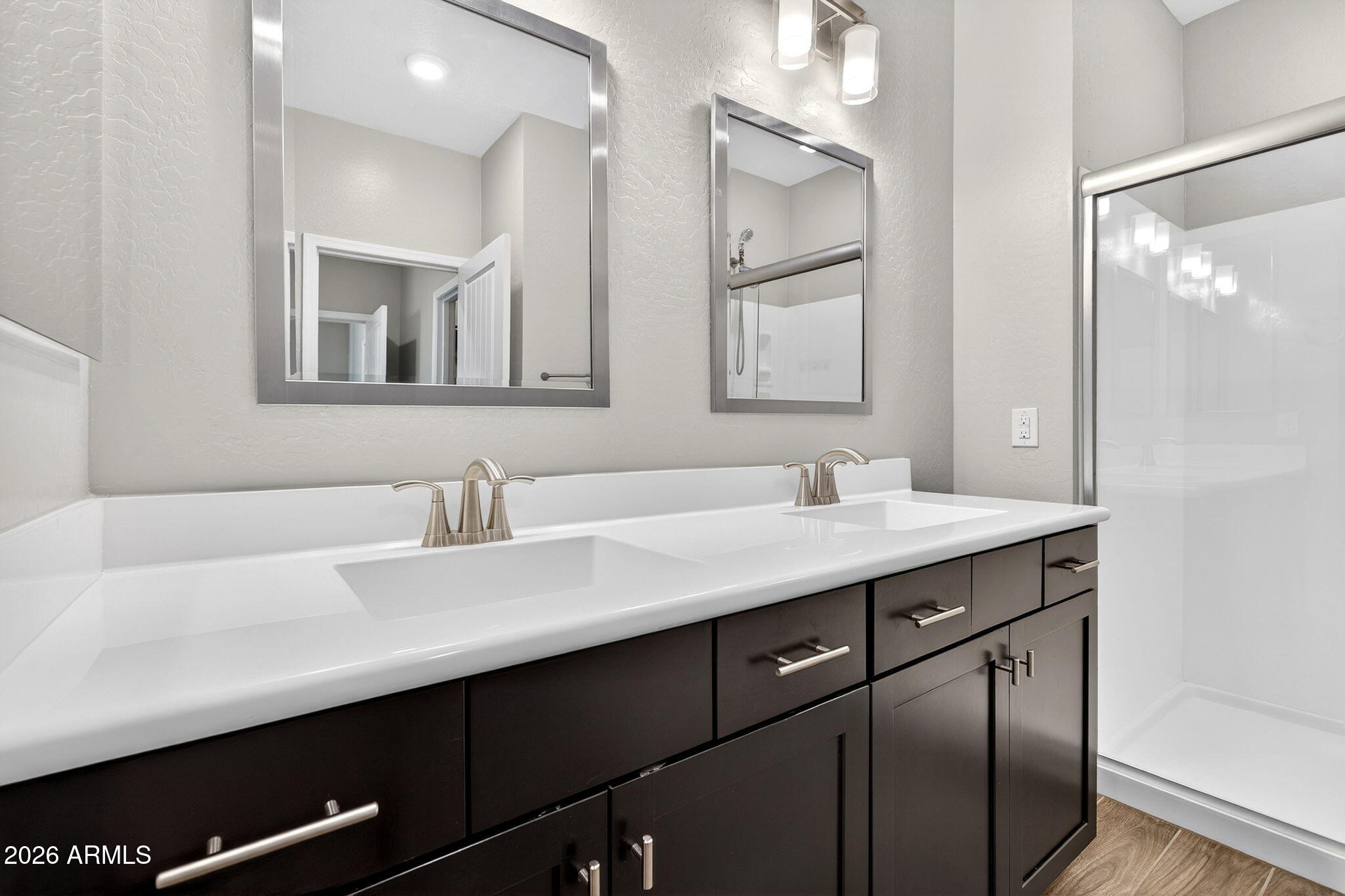 3900 East Baseline Road, Unit 149 Phoenix, AZ 85042 - Photo 20 of 54 a bathroom with a double vanity sink and a mirror
