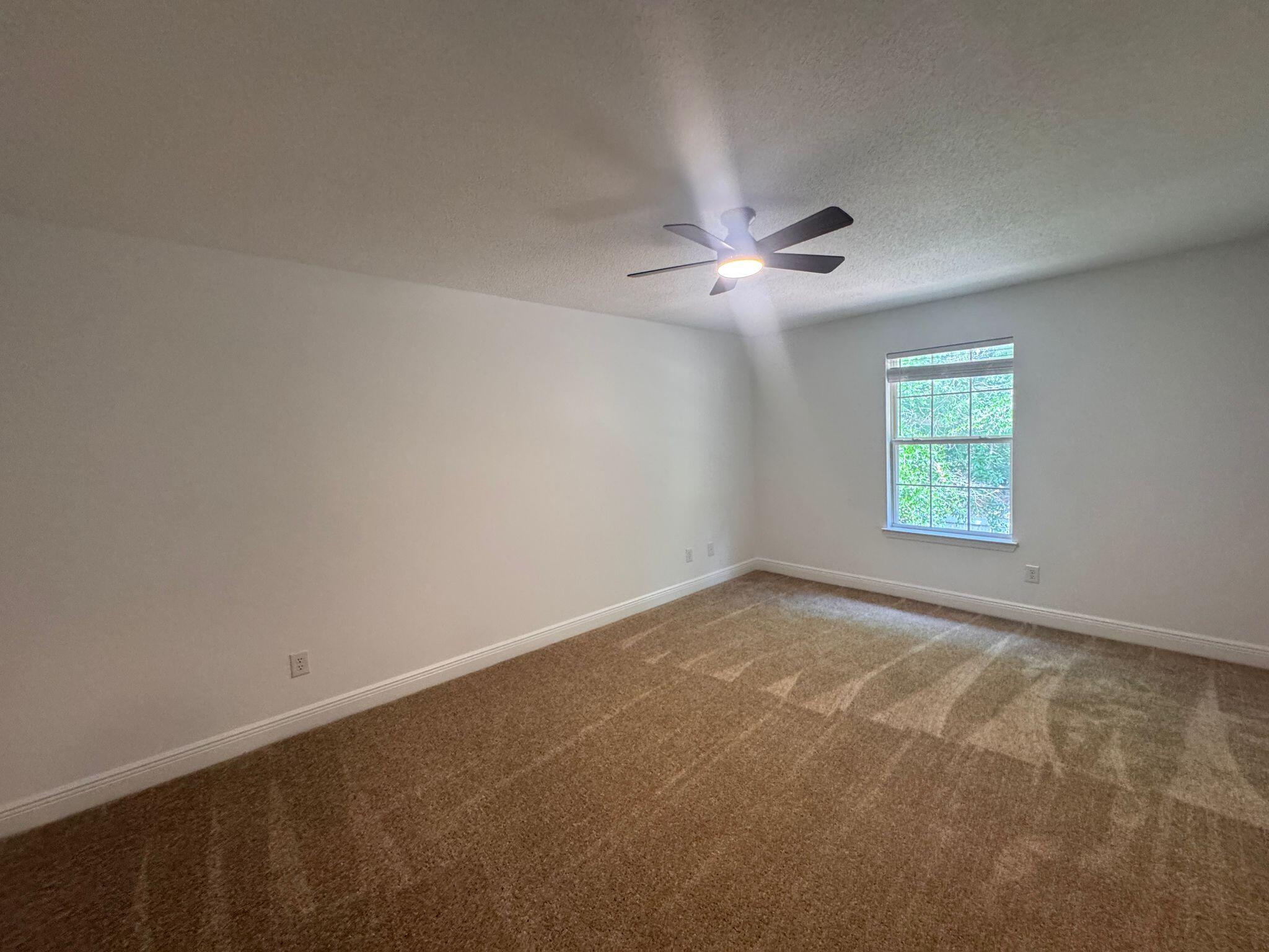 516 Vulpes Sanctuary Loop Crestview, FL 32536 - Photo 21 of 30 an empty room with windows and chandelier fan