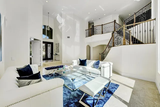 a living room with furniture