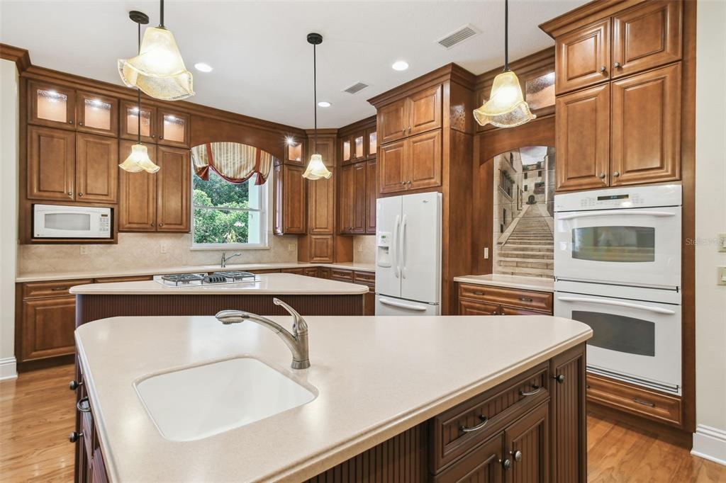 1745 Taylor Woods Road DeLand, FL 32724 - Photo 14 of 66 a kitchen with stainless steel appliances granite countertop a sink a stove and a refrigerator