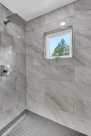 a bathroom with a shower