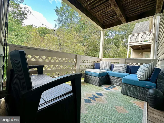 a outdoor living room with furniture