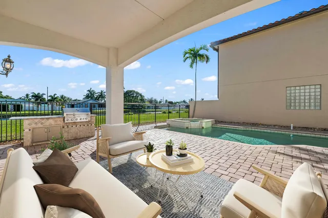 a view of a terrace with skyline
