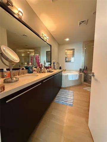 a kitchen with lots of counter top space
