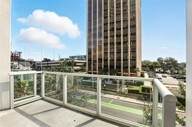 a view of balcony with city view