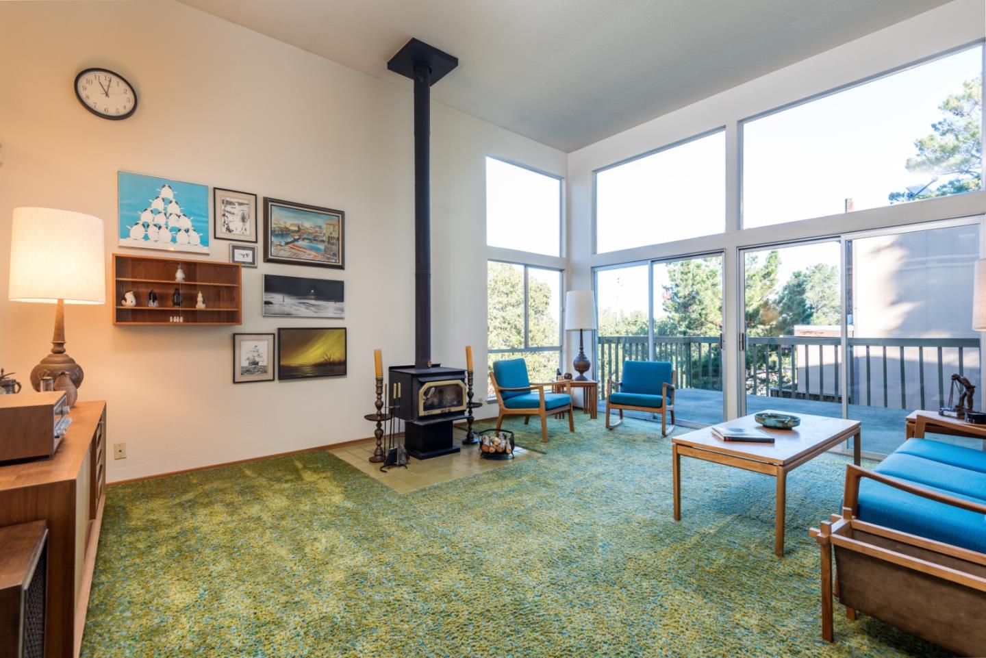 321 Middle Road Belmont, CA 94002 - Photo 3 of 17 a living room with furniture and a floor to ceiling window