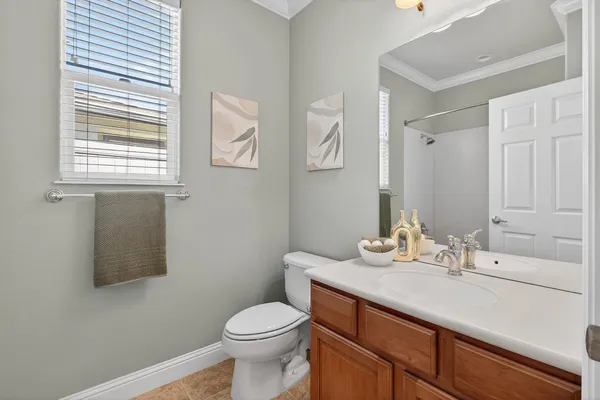 a workspace with a potted plant