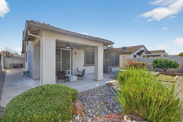 a view of outdoor space with garden and entertaining space