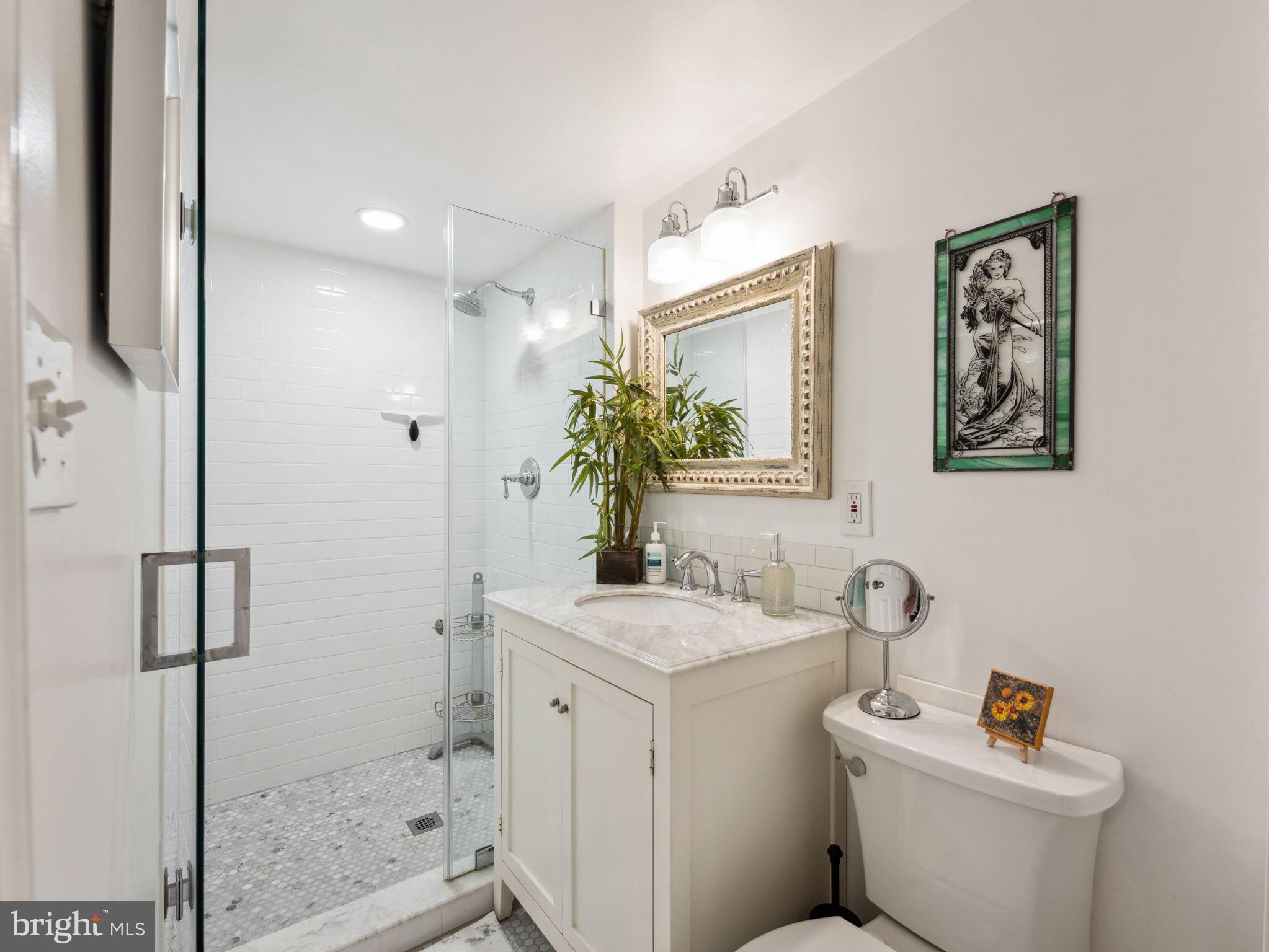 2001 19th Street Northwest, Unit 4 Washington, DC 20009 - Photo 34 of 42 a bathroom with a sink toilet and shower