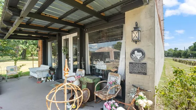 a outdoor space with furniture