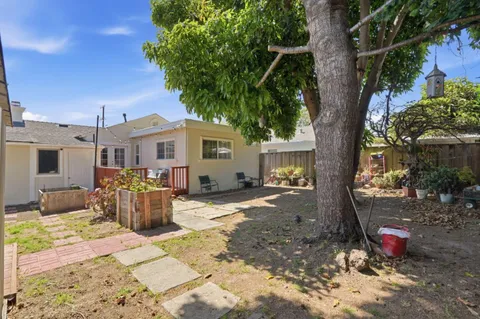 a front view of a house with patio