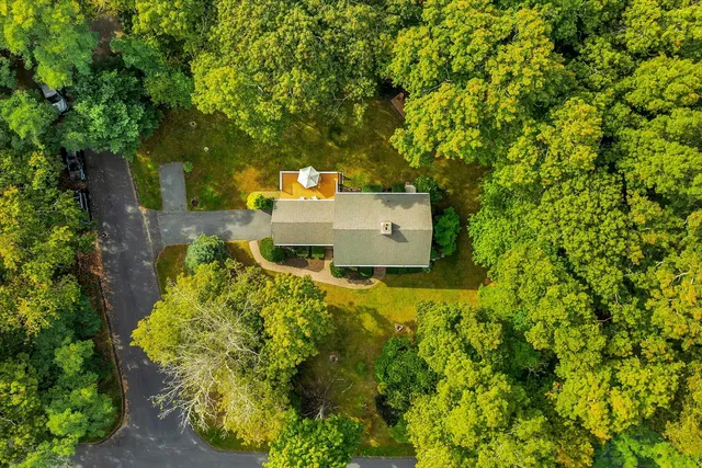 a view of a house with a tree in front of it