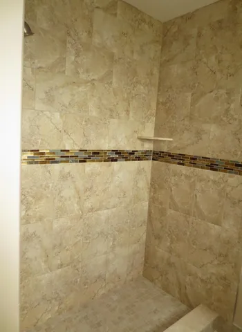 a bathroom with a shower