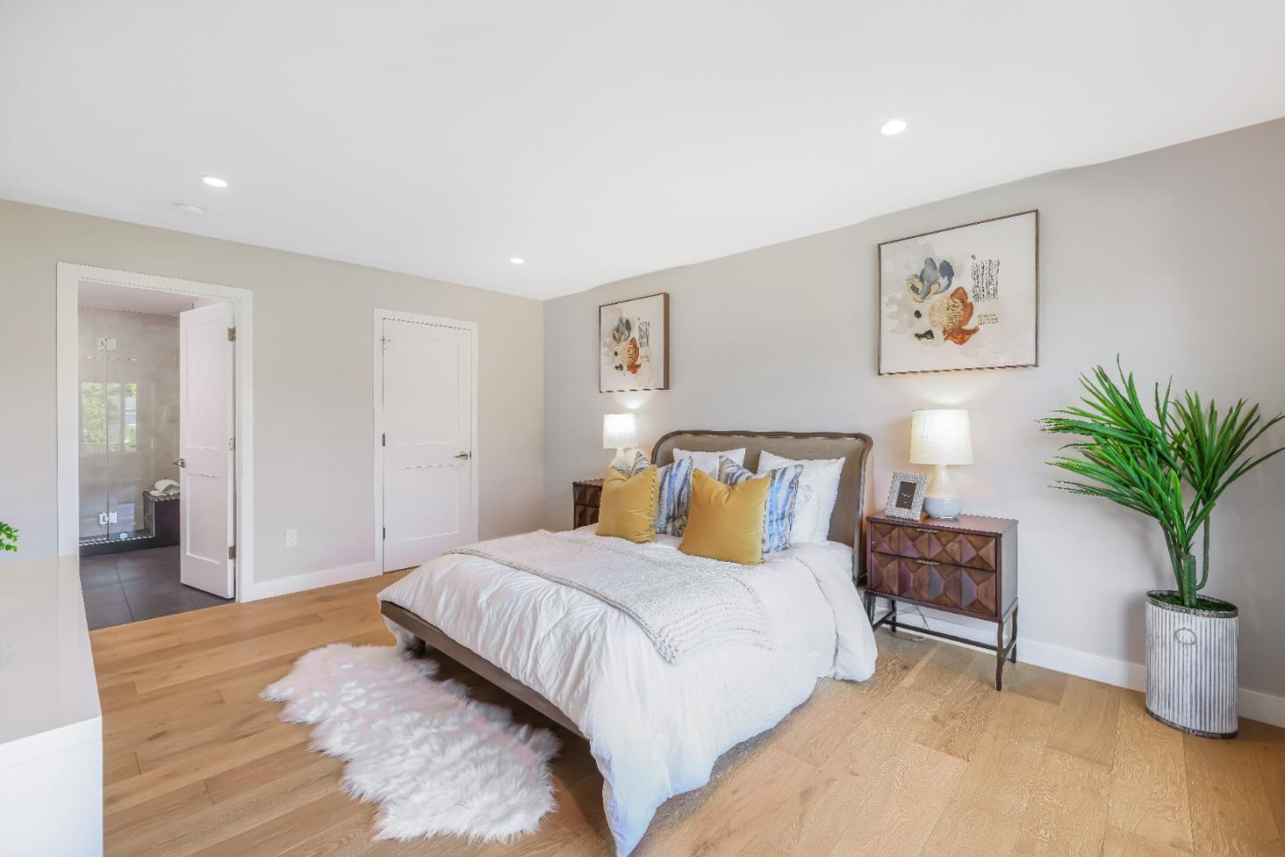 1120 Springfield Drive Campbell, CA 95008 - Photo 15 of 48 a bedroom with a large bed and a potted plant