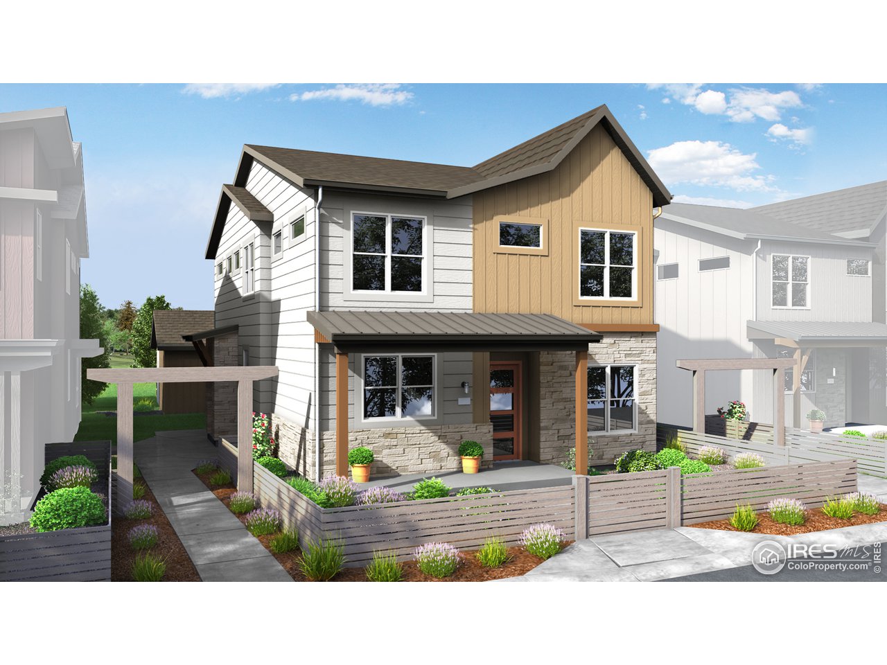 a view of a house with sitting area and furniture