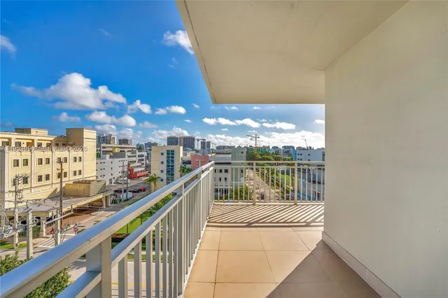 a view of balcony with city view