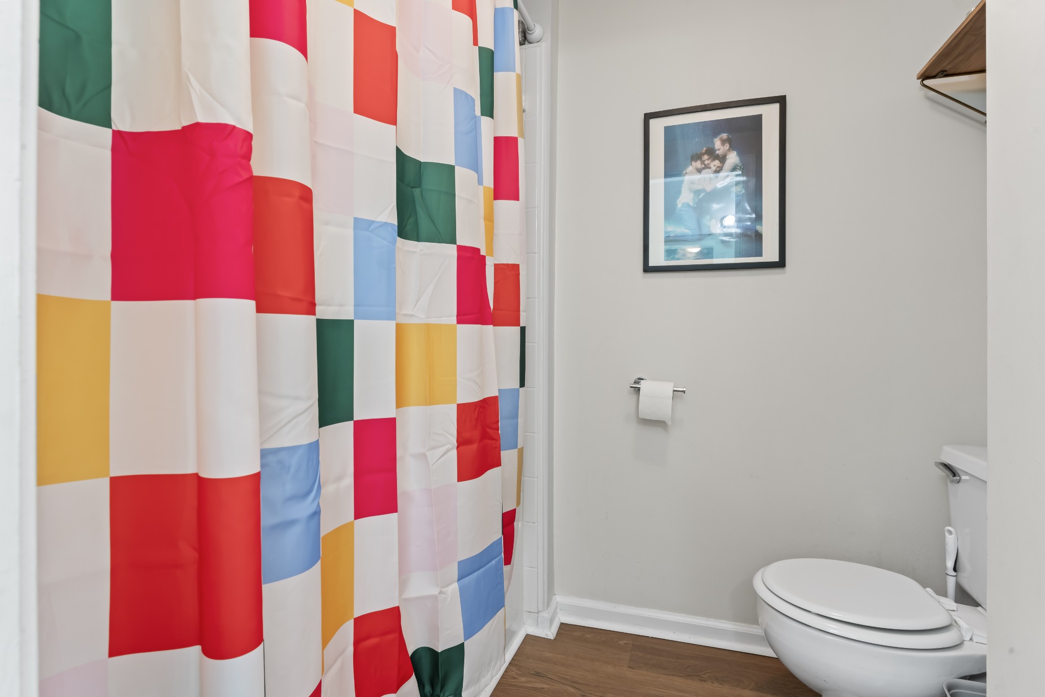 829 Bishopsgate Road Antioch, TN 37013 - Photo 17 of 18 a bathroom with a shower curtain and a toilet