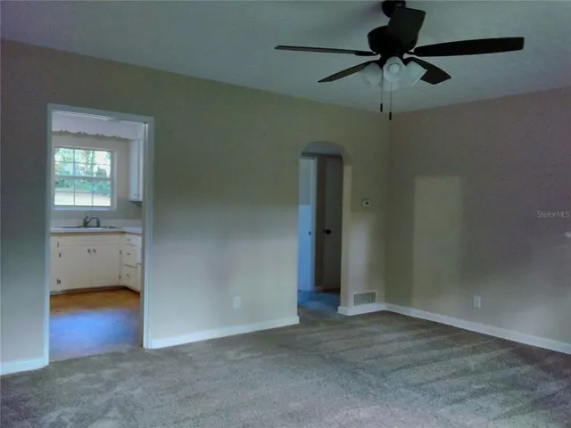 an empty room with closet