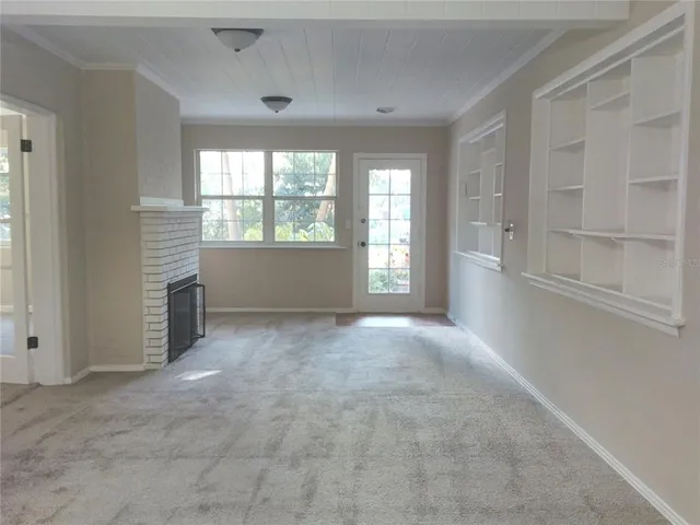 an empty room with windows