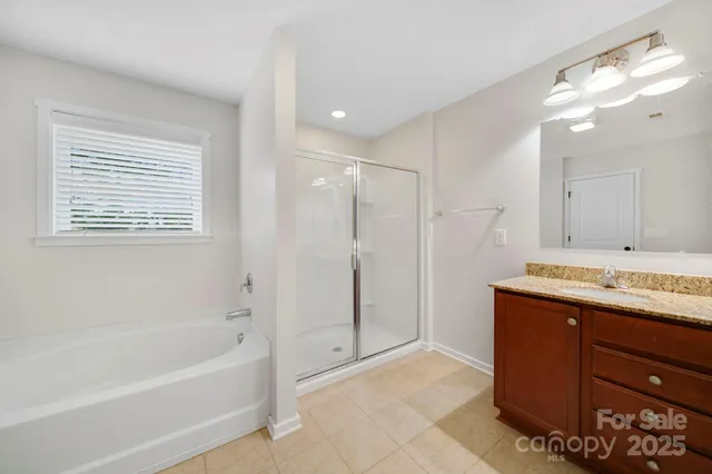 a bathroom with a tub a sink shower and mirror