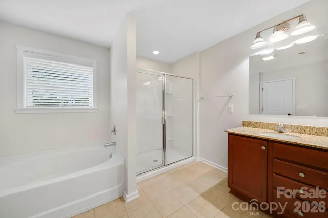 a bathroom with a tub a sink shower and a mirror