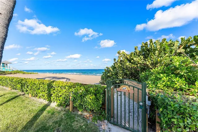 a view of a yard with flower plants and wooden fence