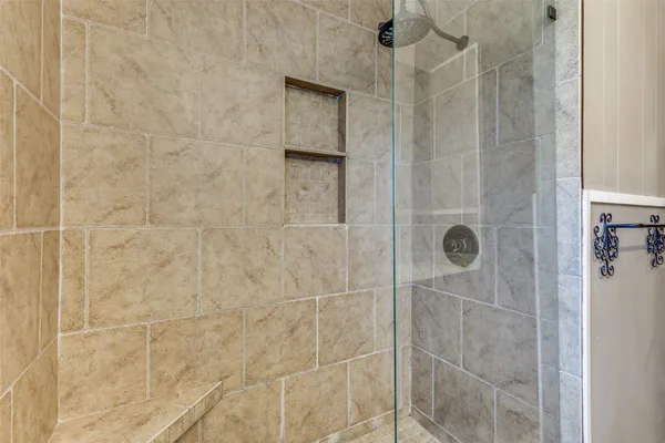 a bathroom with a shower