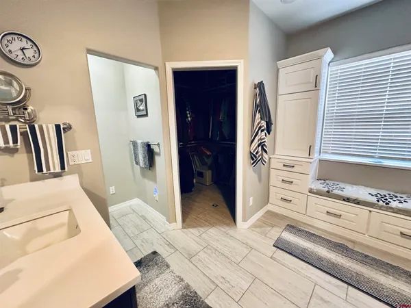 a view of front door and bedroom