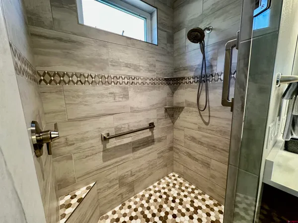a bathroom with a shower