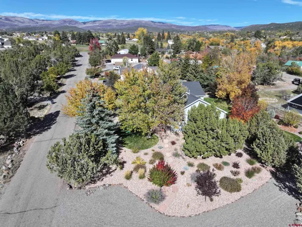 a view of a city with a lake