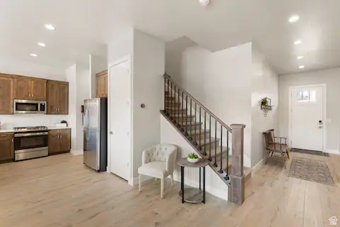 2600 Ocotillo Way, Unit 56 Santa Clara, UT 84765 - Photo 2 of 33 Foyer with recessed lighting, light wood-type flooring, and stairway