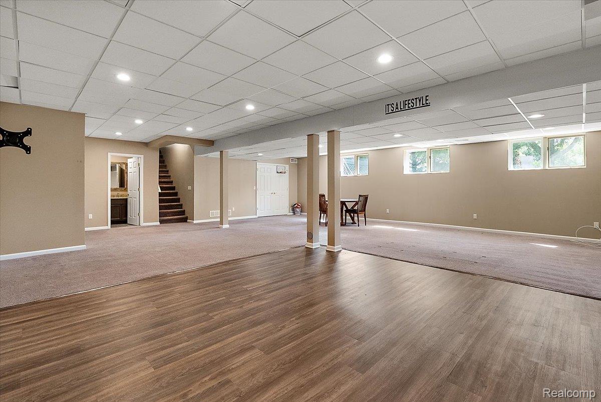 4190 Carbary Court Rochester, MI 48306 - Photo 52 of 78 Bonus Room in Basement with Dance Floor