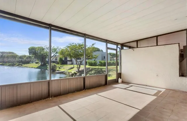 a view of a lake from a yard