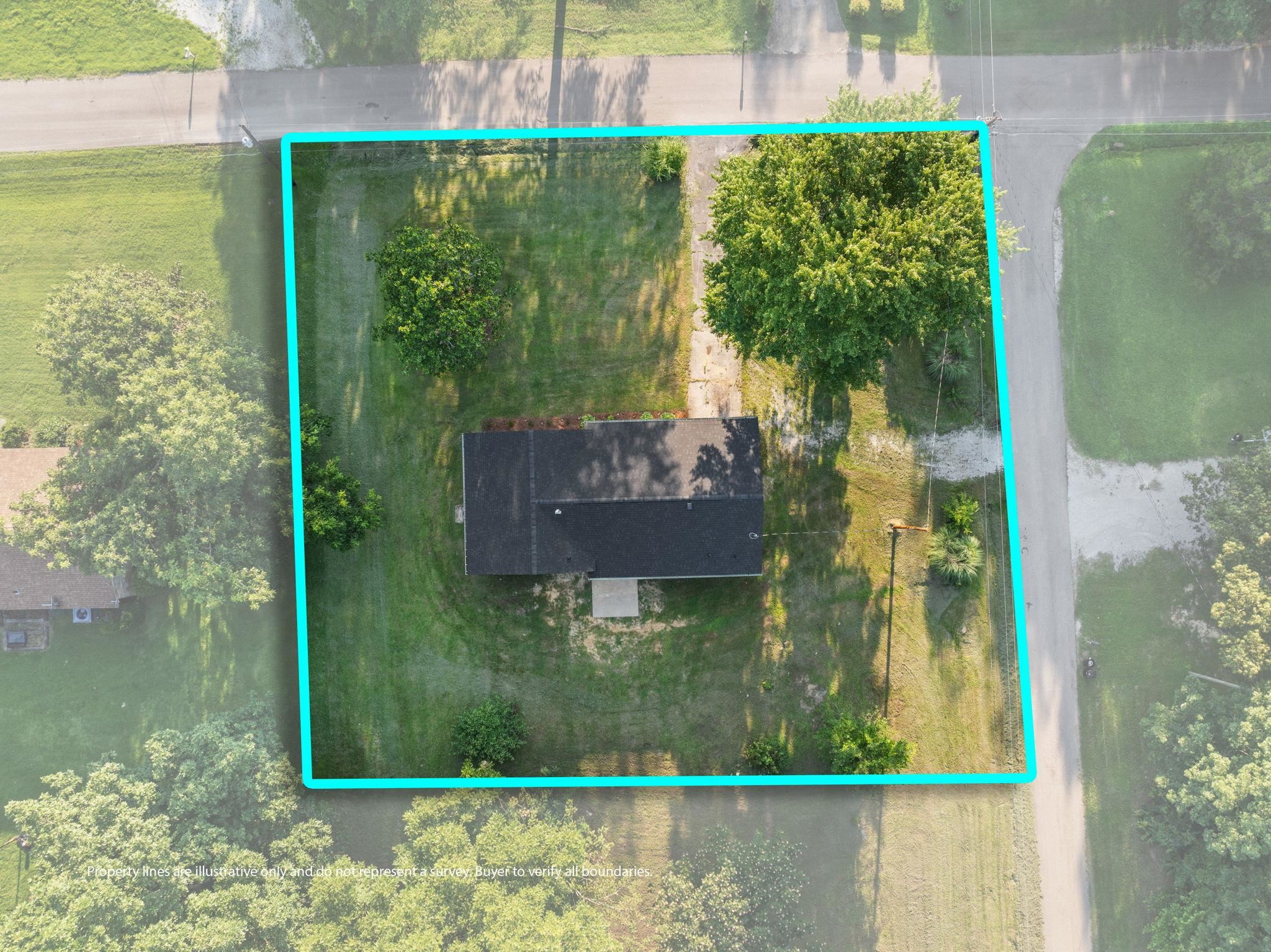 17 County Road 233 Corinth, MS 38834 - Photo 28 of 40 Aerial overview of property's location with property parcel outlined