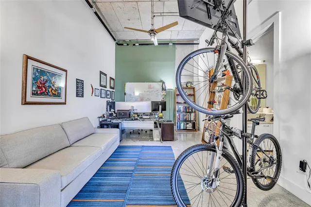 a large building with a city view