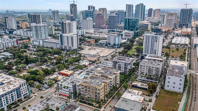 a view of a tall building