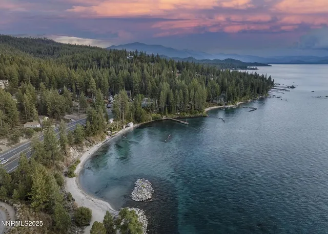 a view of a street with a mountain