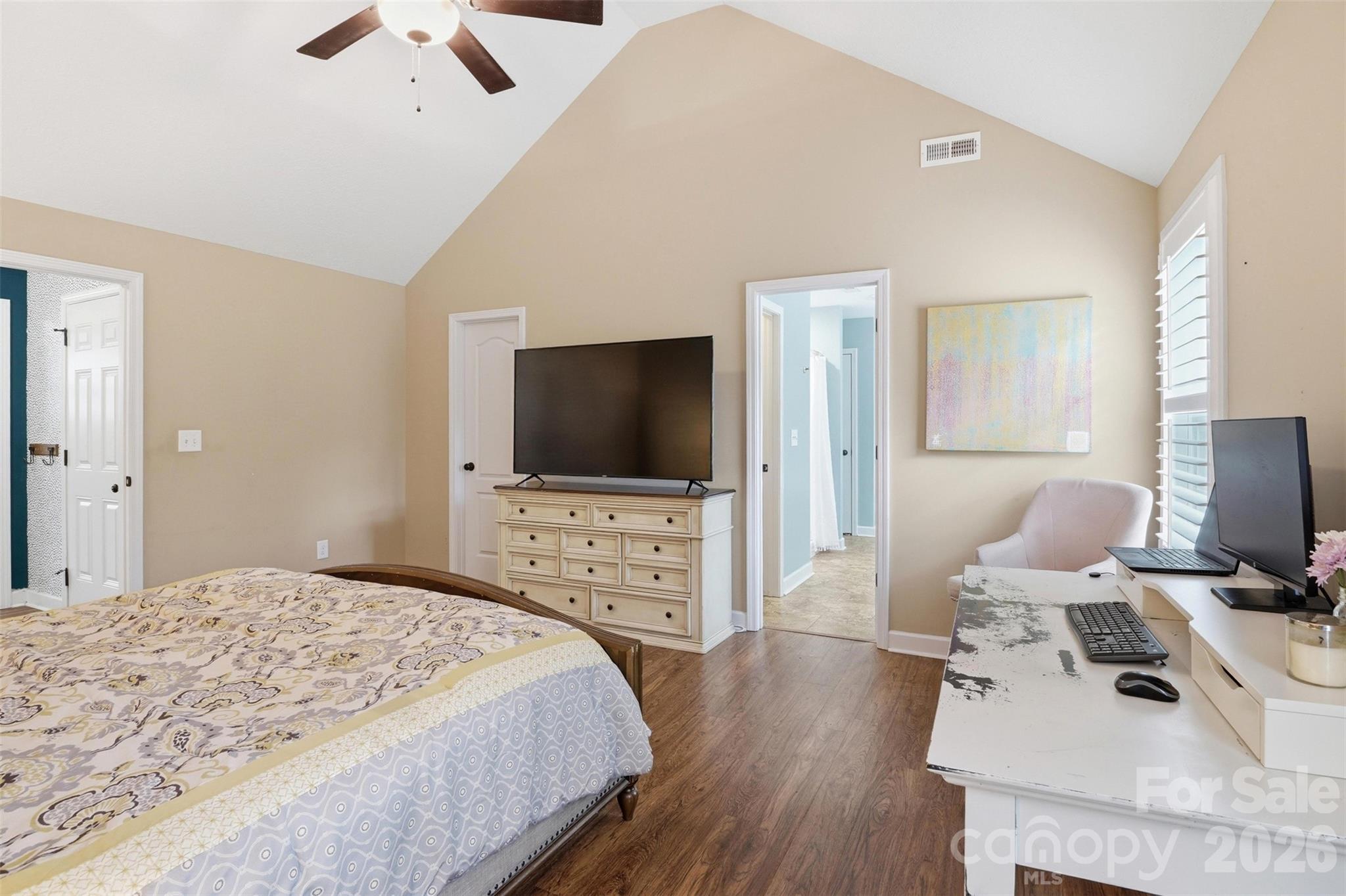 810 Tirzah Road York, SC 29745 - Photo 14 of 29 a bedroom with a bed and a flat screen tv