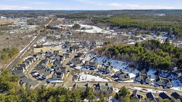 an aerial view of multiple house