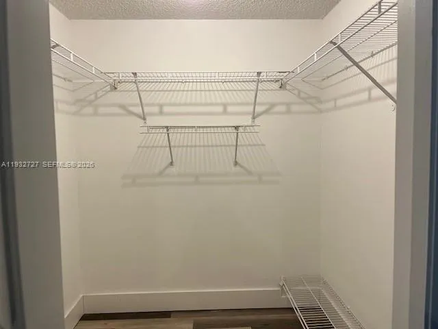 a view of small space with racks on the wall