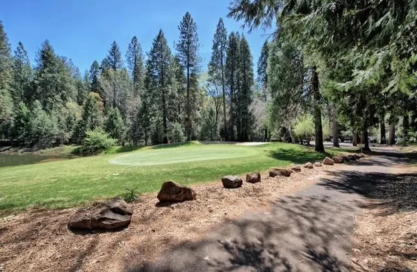 a view of a backyard of the house