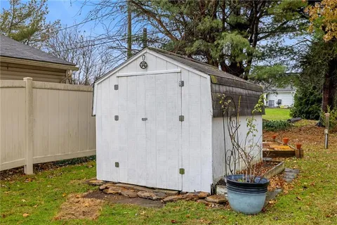 a view of a porch with garden