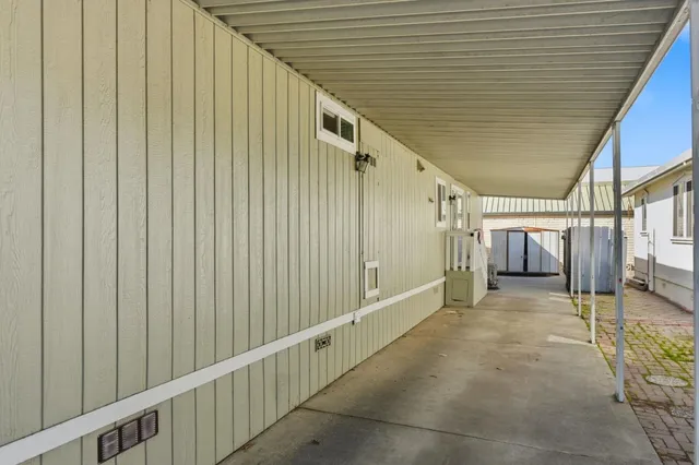 a view of a park with a road