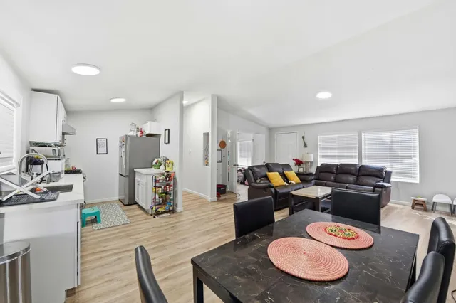 a bedroom with a bed and closet