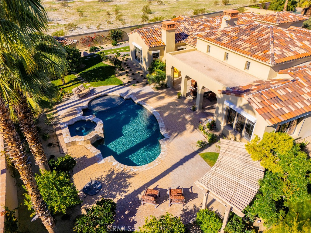 13 Cassis Circle Rancho Mirage, CA 92270 - Photo 47 of 51 an aerial view of residential house with outdoor space and swimming pool