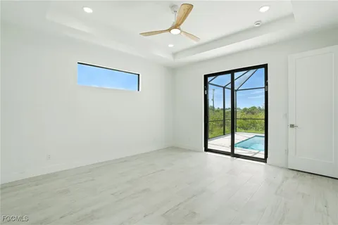 an empty room with sliding door