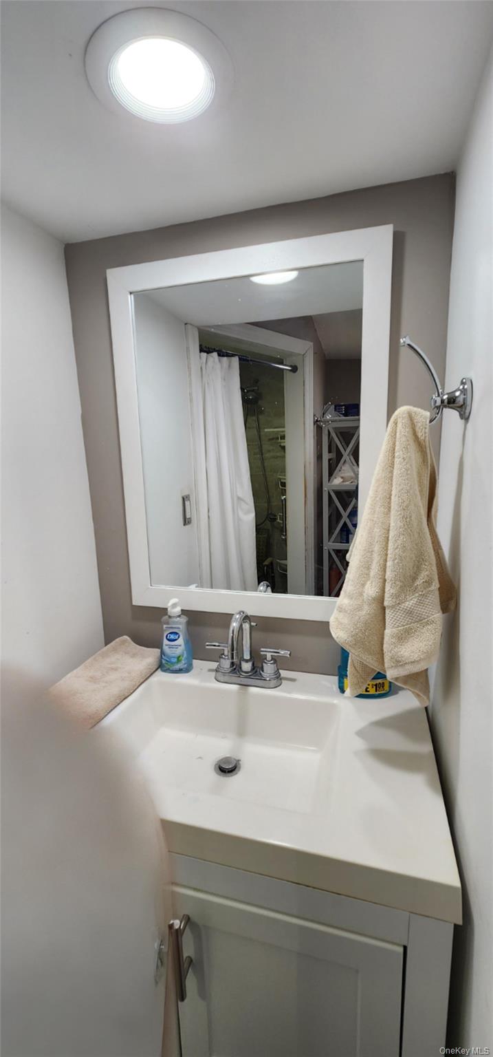 22 Blue Point Road Mastic Beach, NY 11951 - Photo 11 of 23 a bathroom with a sink and a mirror